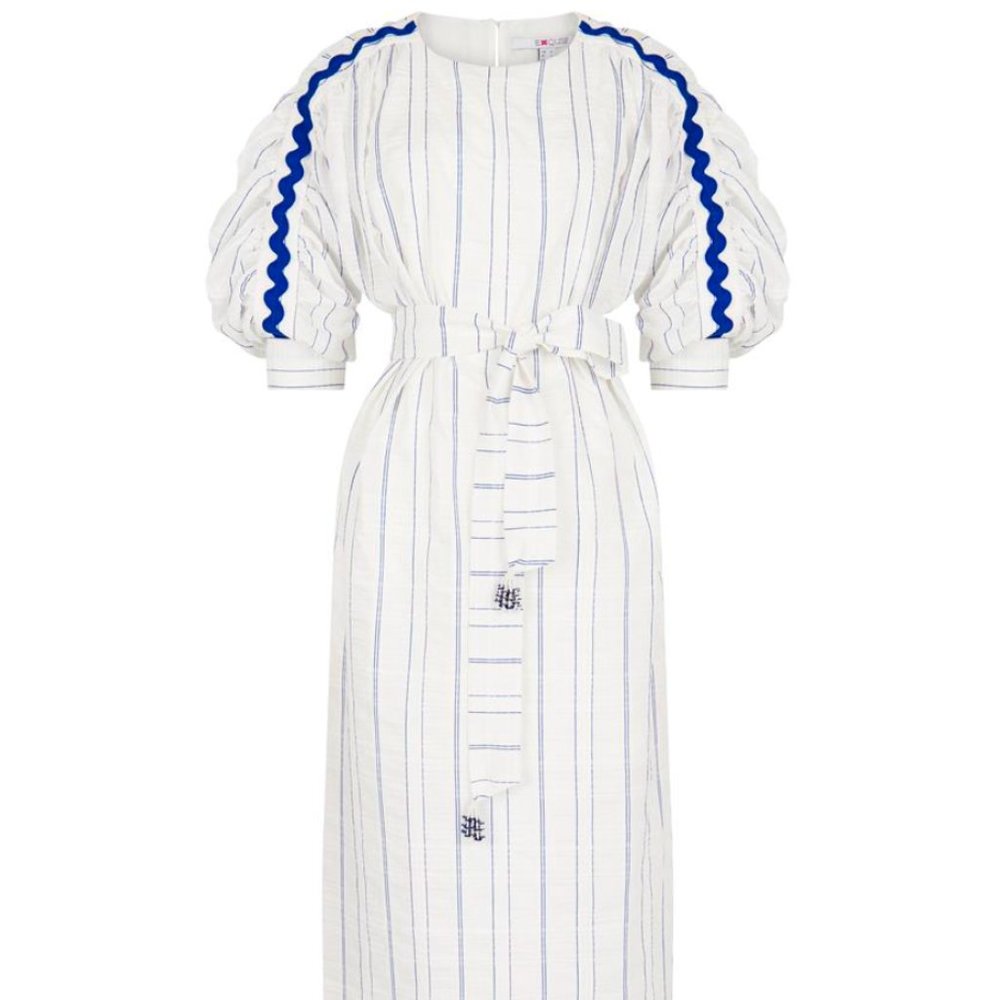 White/Blue Stripes Dress